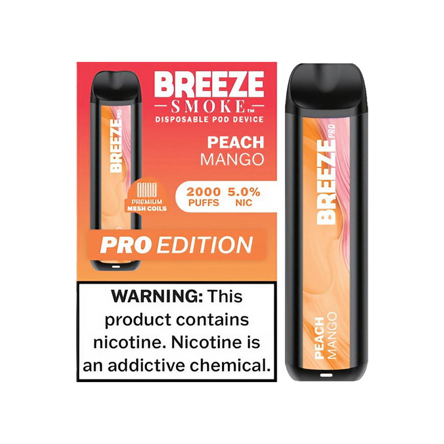 Breeze Smoke Disposable Peach Mango 2000Puff 5% 10Ct