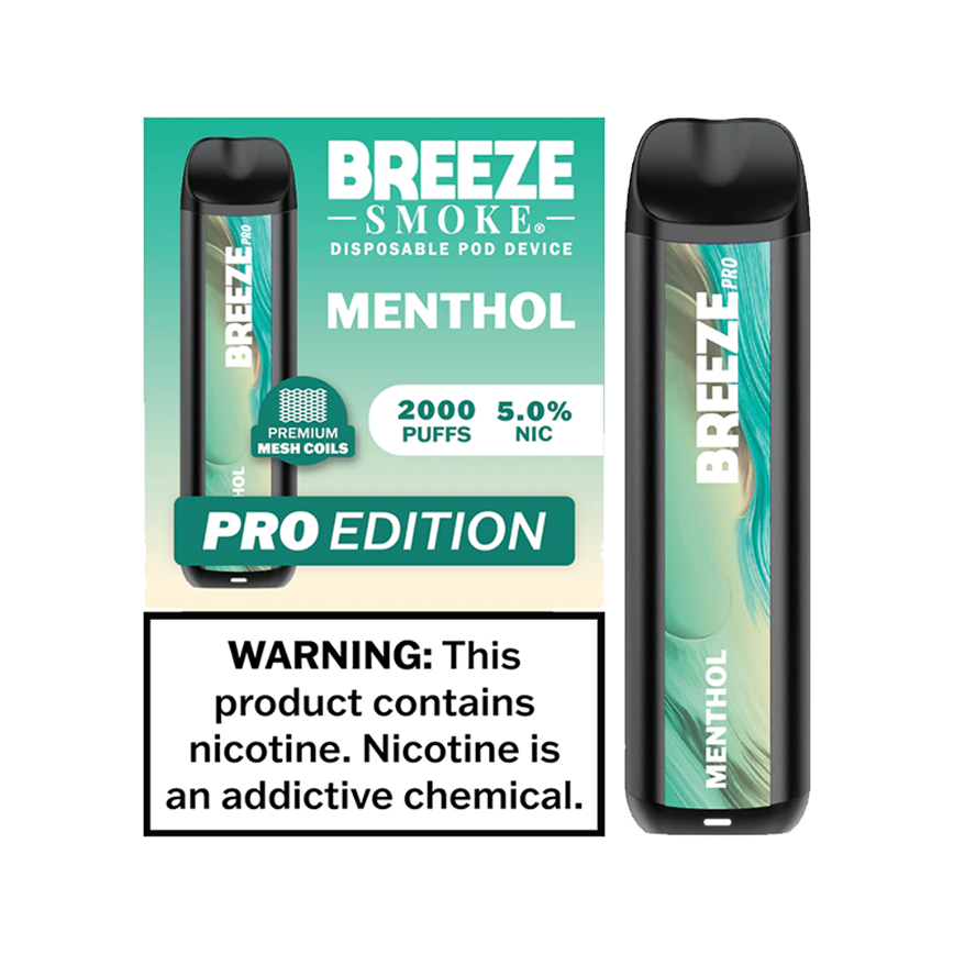 Breeze Smoke Pro Edition Menthol 2000Puff 5% 10Ct