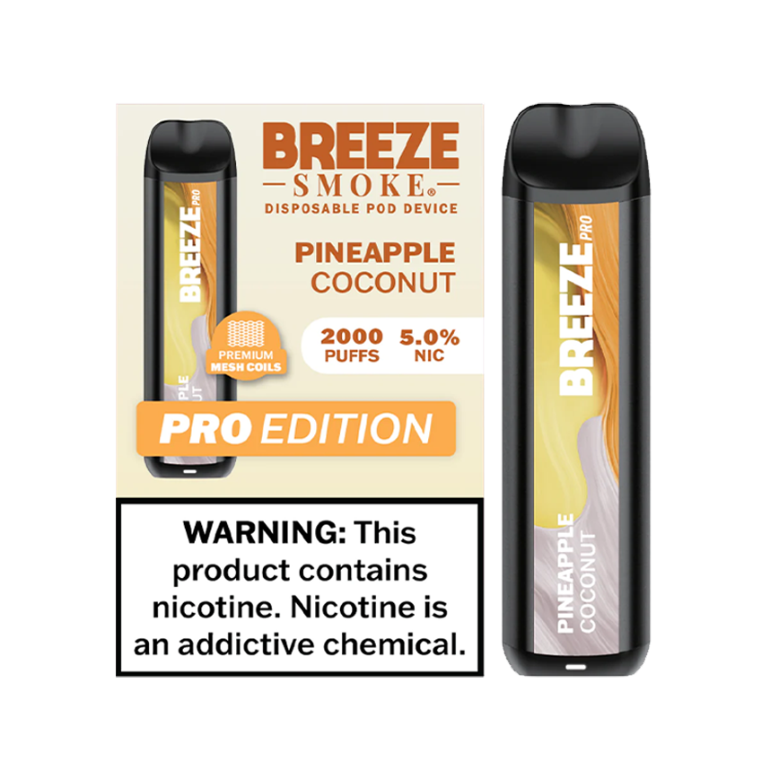 Breeze Smoke Pro Edition Pineapple Coconut 2000Puff 5% 10Ct