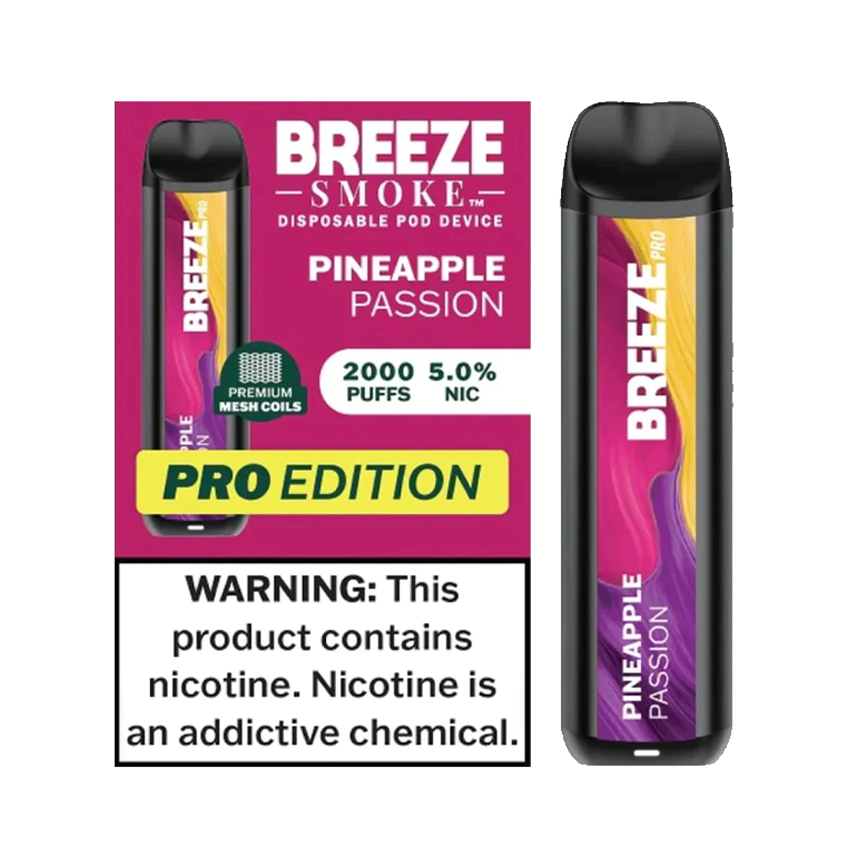 Breeze Smoke Pro Edition Pineapple Passionfruit 2000Puff 5% 10Ct