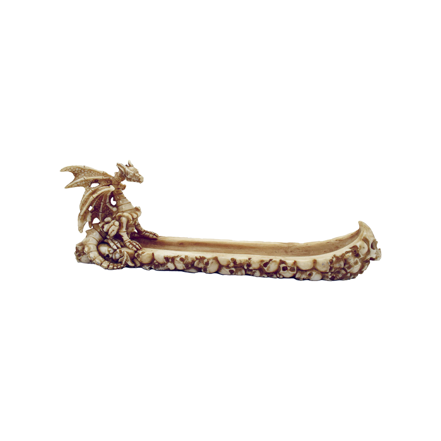 Fujima Bone Dragon On Skull Incense Burner