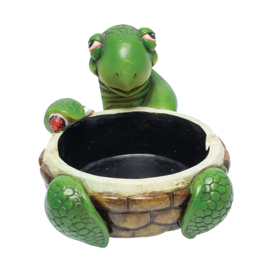 Fujima Stoned Turtle Polystone Ashtray 6 inch