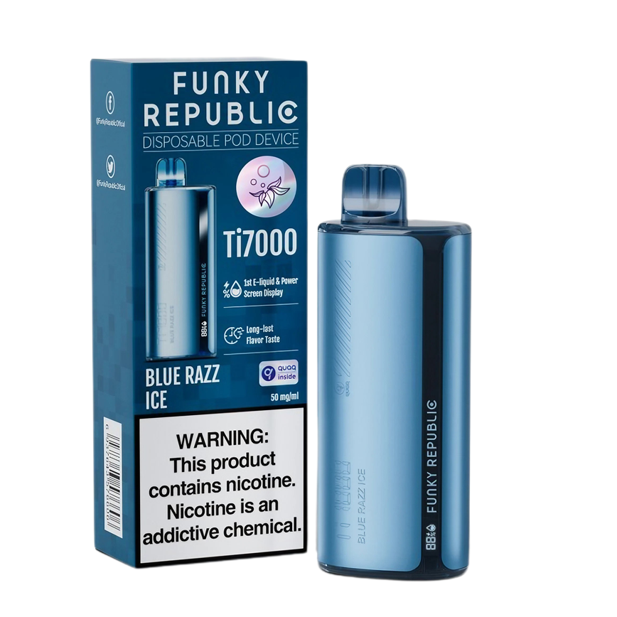 Funky Republic Blue Razz Ice Fi3000Puff 5% 5Ct