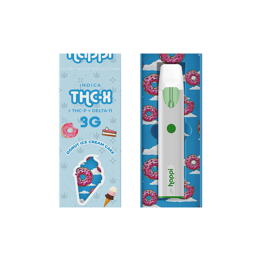 Happi 3G Disposable Donut Ice Cream Cake Indica Thc.X+Thcp+D11 10Ct