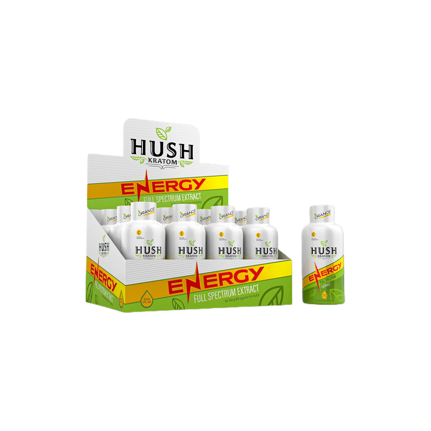 Hush Kratom Energy 2X Strength 60-65Mg 12Ct