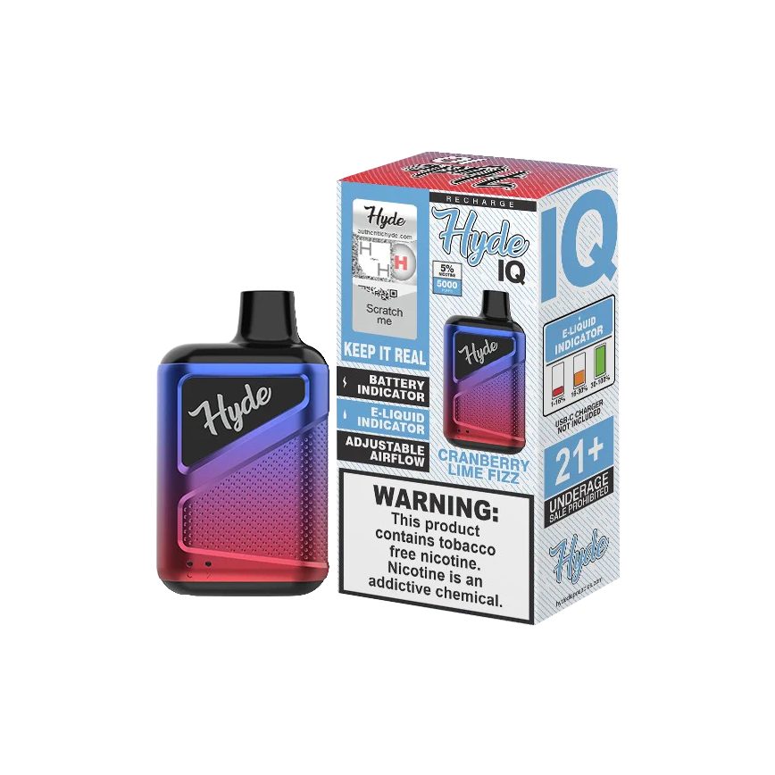Hyde Iq Disposable Cranberry Lime Fizz 5000Puff 5% 10CT