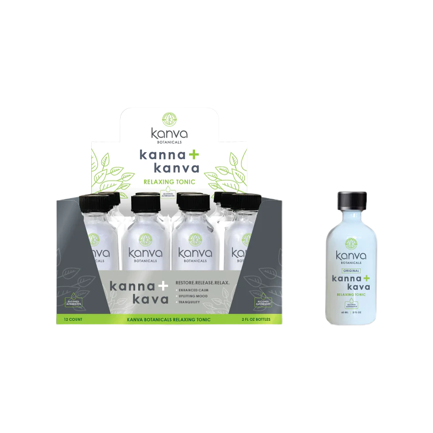 Kanva Botanicals (Kanna + Kanva) Releaxing Tonic Kratom Shots 2Oz Per Bottles 12Ct