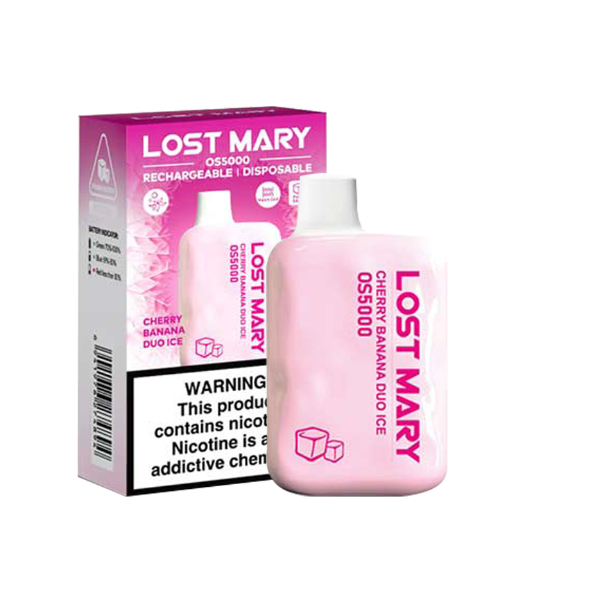 Lost Mary Disposable Cherry Banana Duo Ice 5000Puff 5% 10Ct