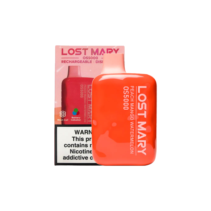 Lost Mary Disposable Peach Mango Watermermelon 5000Puff 5% 10Ct