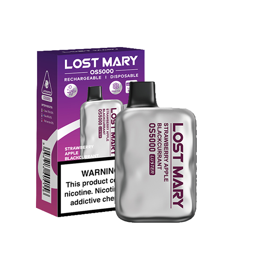 Lost Mary Disposable Strawberry Apple Blackcurrant 5000Puff 5% 10Ct