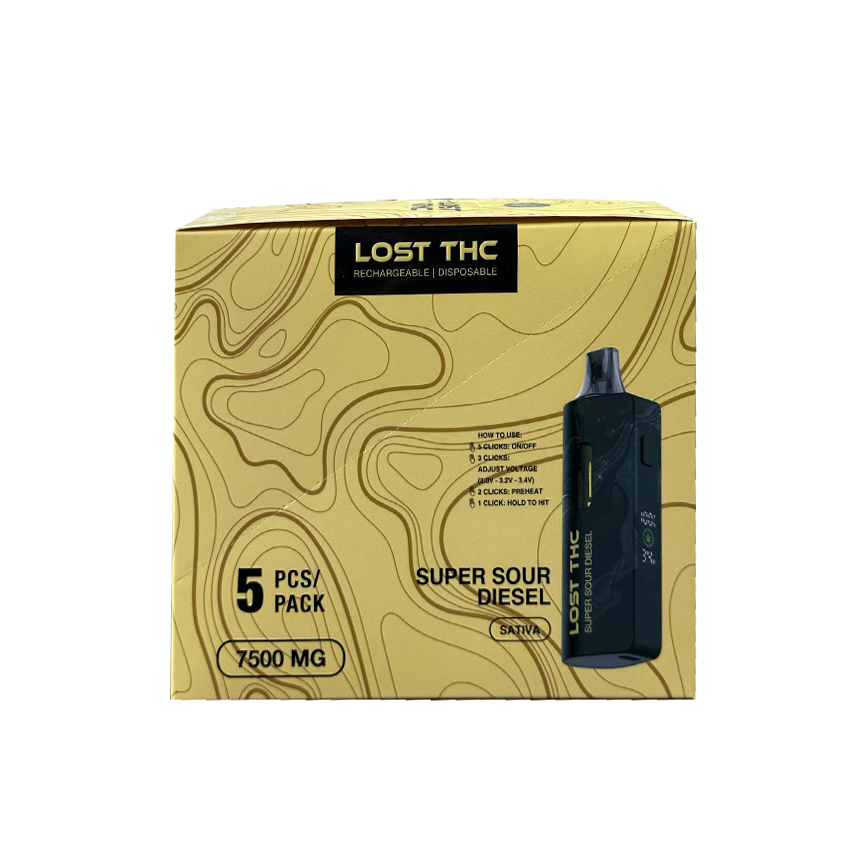 Lost Thc Super Sour Diesel Sativa 7500Mg 5Ct