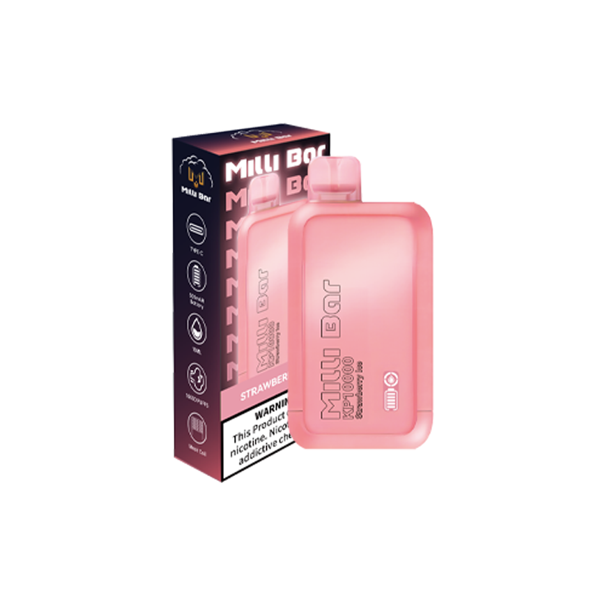 Milli Bar Kp10000 Strawberry Ice 5% 5Ct