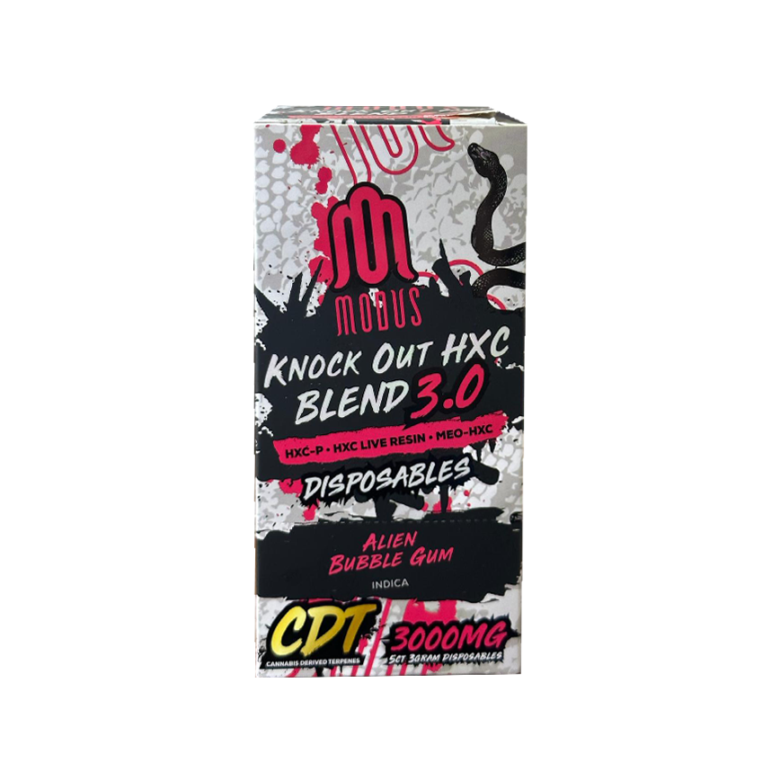 Modus Knock Out HXC Blend 3.0 Alien Bubble Gum Indica 3000Mg 5Ct