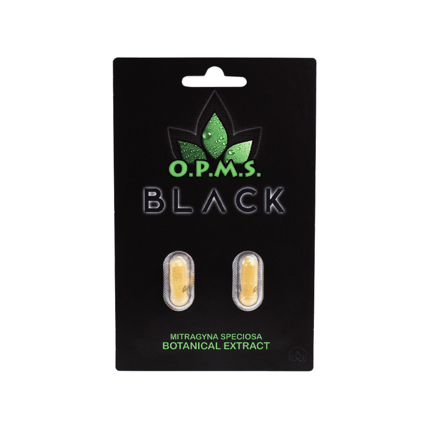O.P.M.S Black Kratom Extract 2 Capsules 10Ct