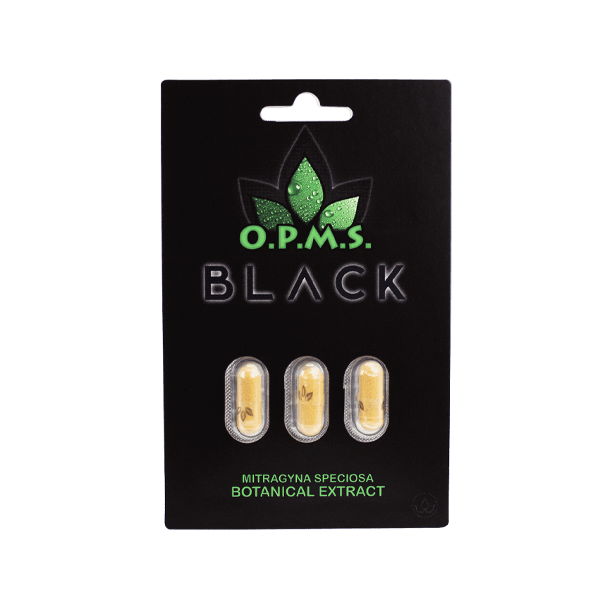 O.P.M.S Black Kratom Extract 3 Capsules 10Ct