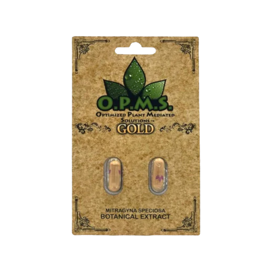 O.P.M.S Gold Kratom Extract 2 Capsules 10Ct