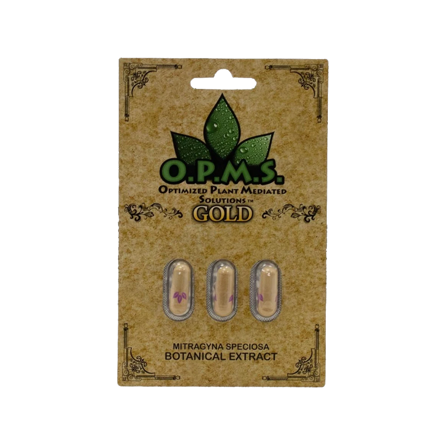 O.P.M.S Gold Kratom Extract 3 Capsules 10Ct