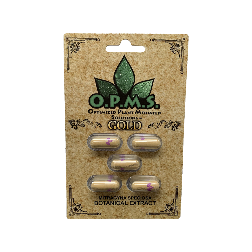 O.P.M.S Gold Kratom Extract 5 Capsules 10Ct