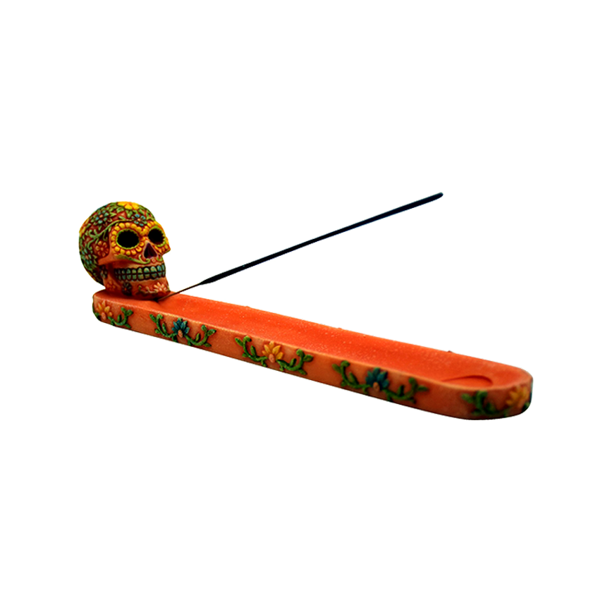Orange Sugar Skull Incense Burner