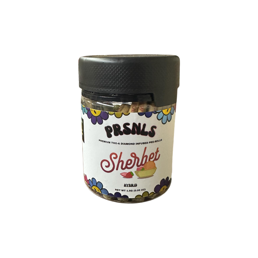 PRSNLS Sherbet Premium THC-A Pre-Rolls Hybrid 1.5G 25Ct