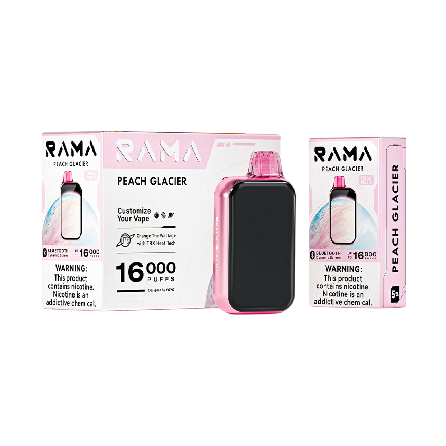 Rama Peach Glacier 16000Puff 5Ct