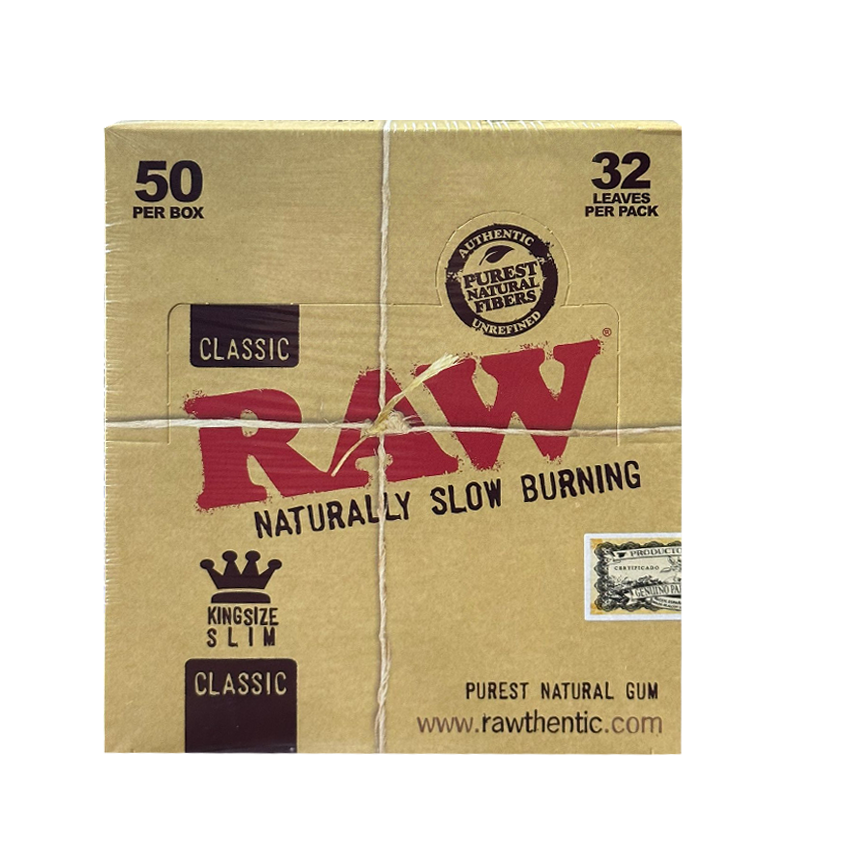 Raw Classic Slow Burning King Size Slim 50Ct