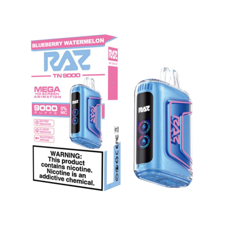 Raz Blueberry Watermelon Tn9000Puff 5% 5Ct