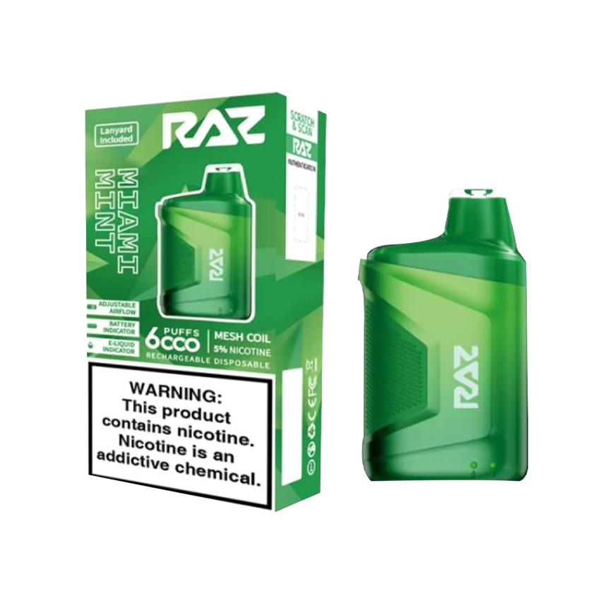 Raz Miami Mint 6000Puff 5% 10Ct