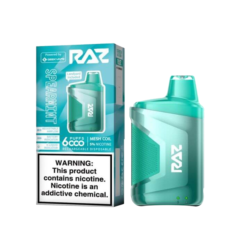 Raz Spearmint 6000Puff 5% 10Ct