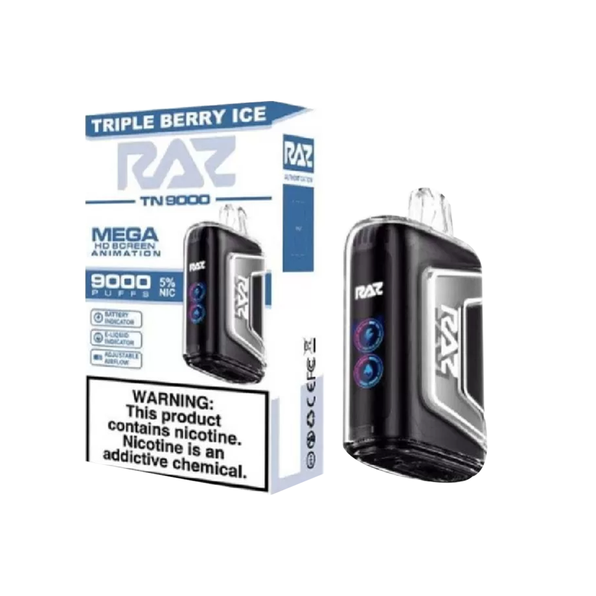 Raz Triple Berry Ice Tn9000Puff 5% 5Ct