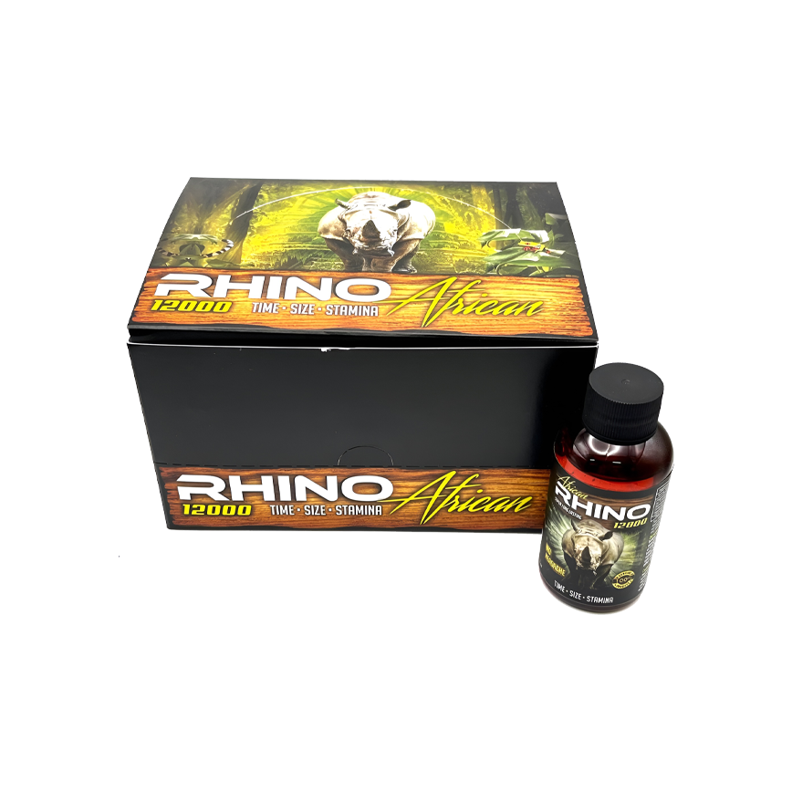 Rhino 12000 African Time- Size - Stamina Shots 12Ct