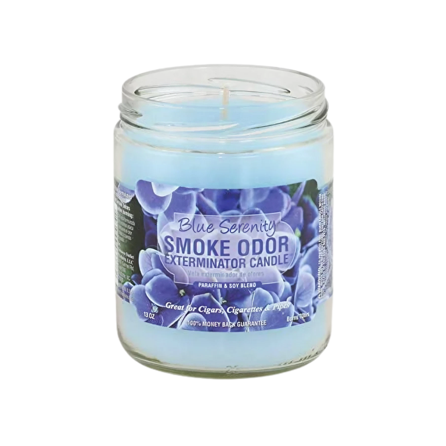Smoke Odor Candle Blue Serenity 13Oz