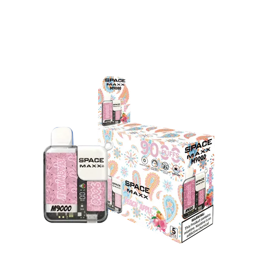 Space Maxx Disposable Peach Apple 9000Puff 5% 5Ct