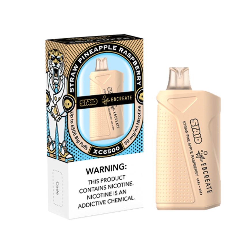 Strio Ebcreate Disposable Straw Pineapple Raspbery Xc6500Puff 5% 5Ct