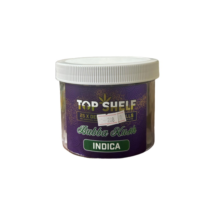 Top Shelf Bubba Kush Indica Delta 9 Thc Pre Rolls 25Ct
