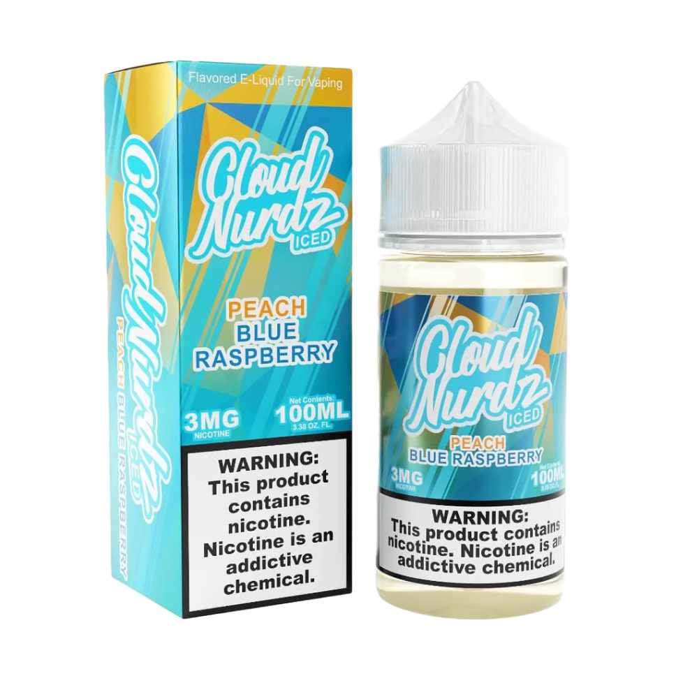 Cloud Nurdz Iced Blue Raspberry Peach 100Ml