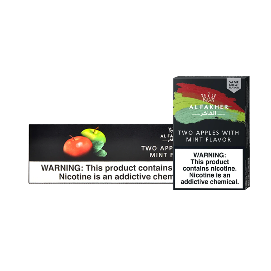Al Fakher Hookah Tobacco Two Apples With Mint Flavor 10x50G