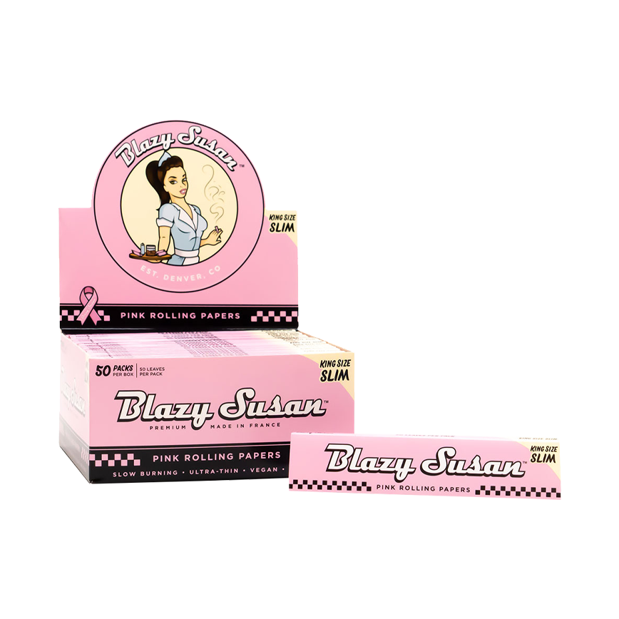 Blazy Susan Pink Roling Papers King Size Slim 50Ct