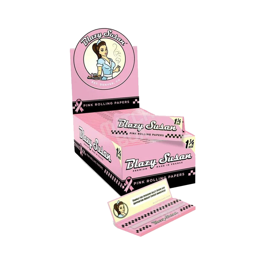 Blazy Susan Pink Rolling Papers 1 1/4 Size 50CT