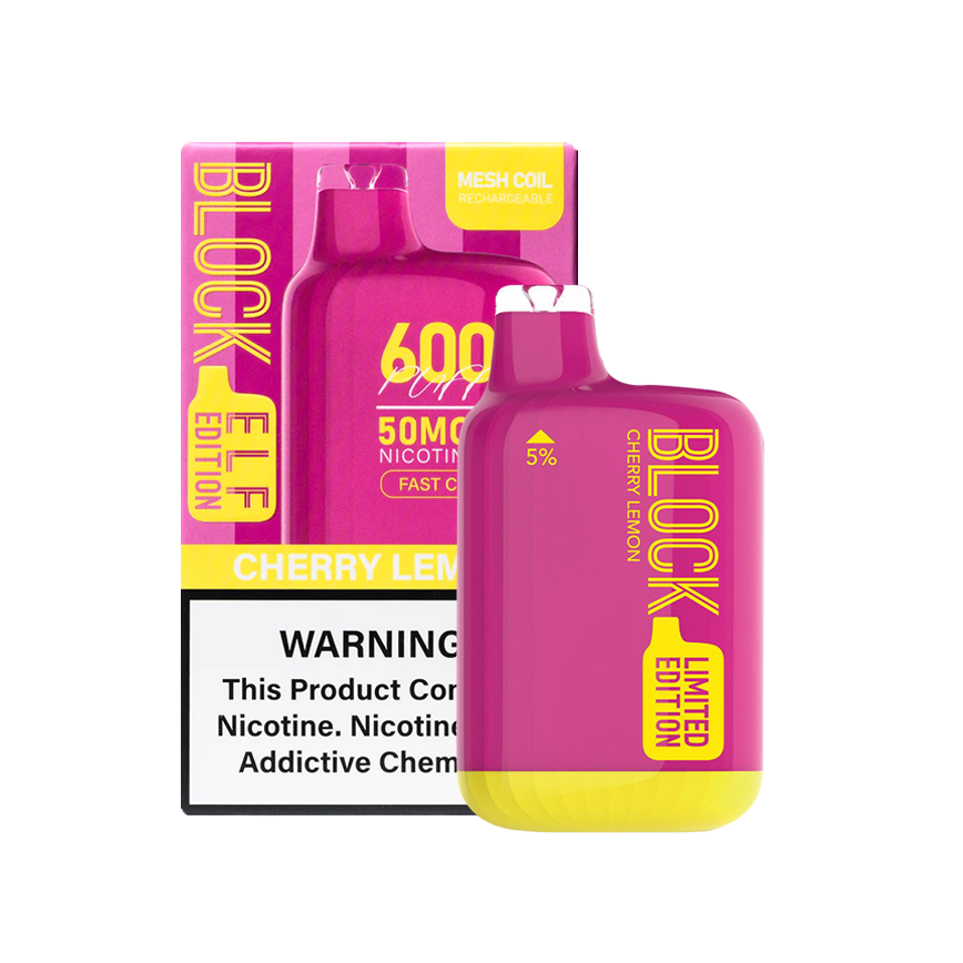 Block Elf Cherry Lemon 6000Puff 5% 5Ct