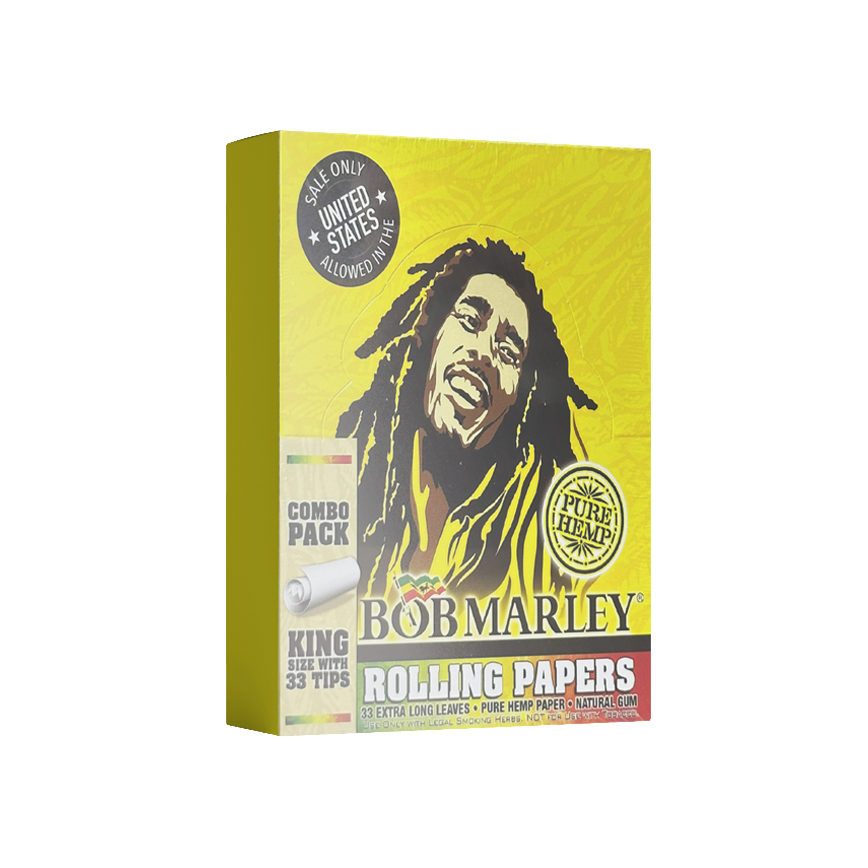 Bob Marley Rolling Papers Combo Pack King Size with 33Tips 24Ct