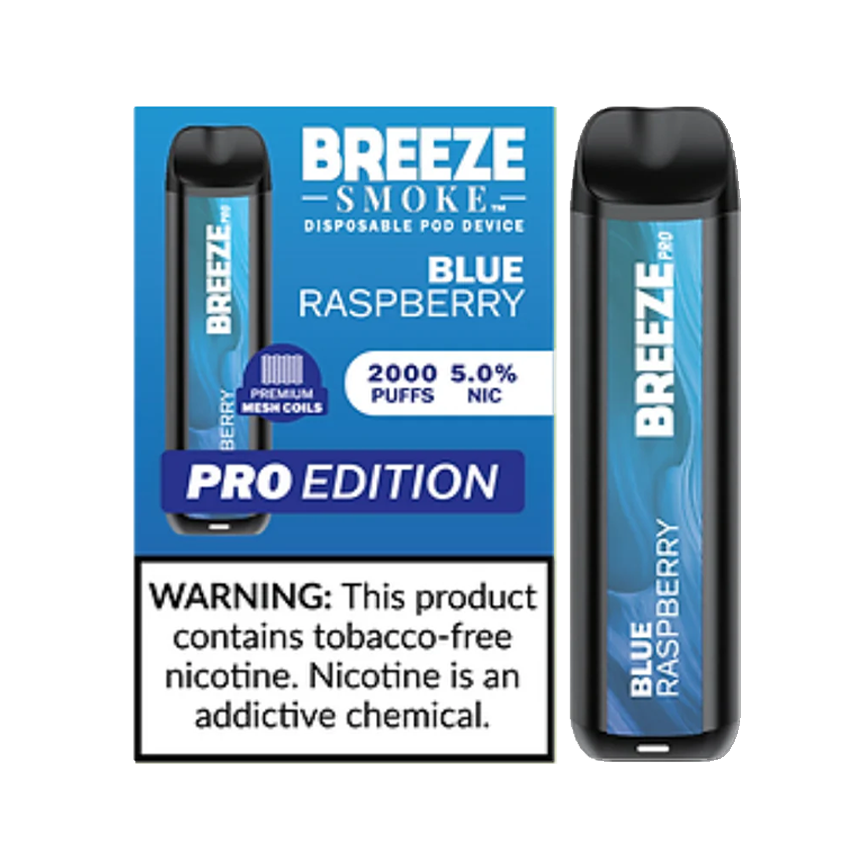 Breeze Smoke Pro Edition Blue Raspberry 2000Puff 5% 10Ct