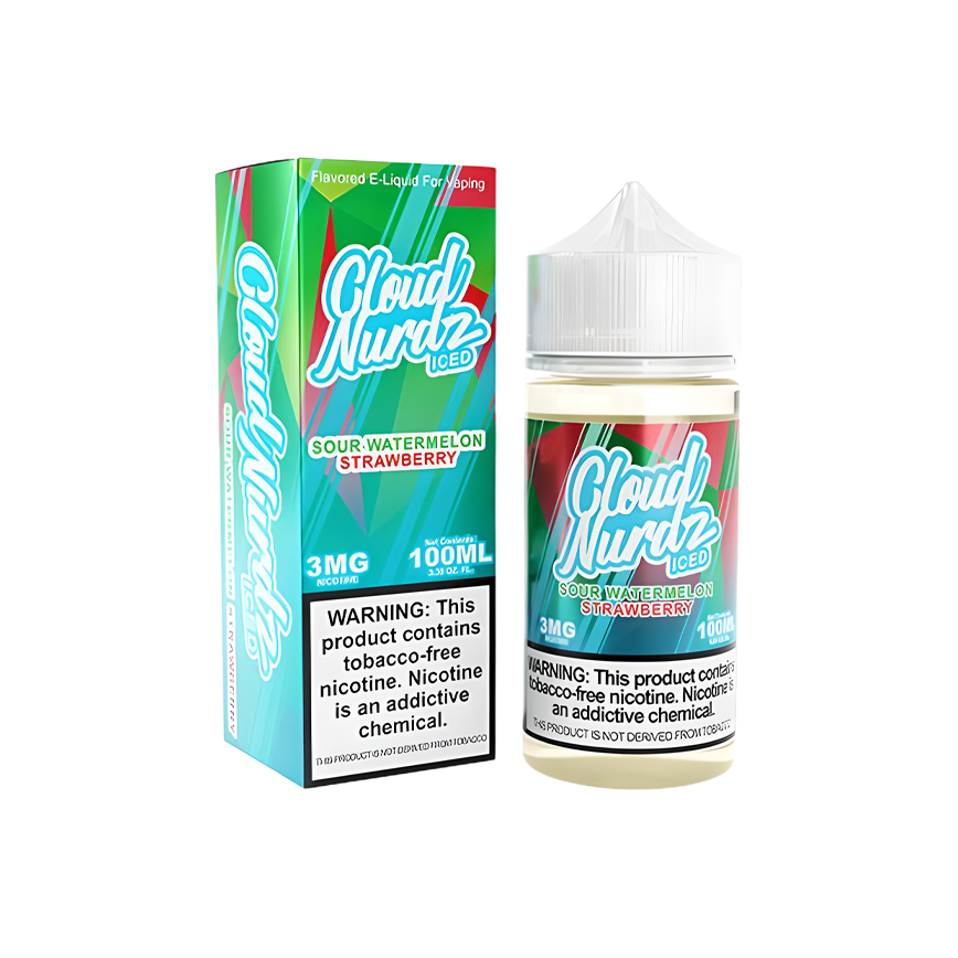 Cloud Nurdz Iced Sour Watermelon Strawberry 100Ml