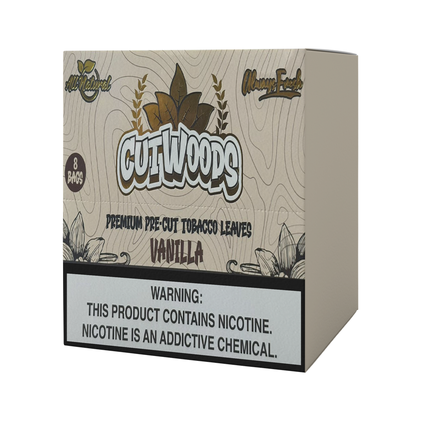 Cutwoods Premium Pre-Cut Tobacco Leaf Vanilla 8Ct
