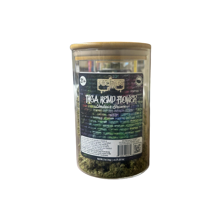 Fuchem Hybrid Rainbow Sherbert THCA Hemp Flower Indoor Grown