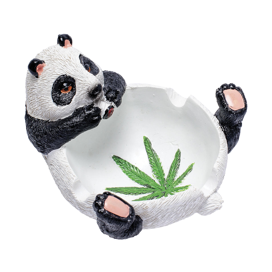 Fujima Stoned Panda Polystoen Ashtray 5 inch