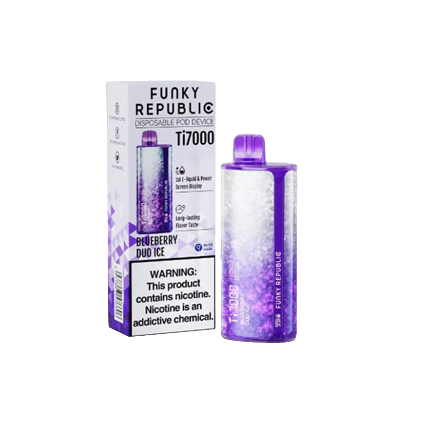 Funky Republic Blueberry Duo Ice Ti7000Puff 5% 5Ct