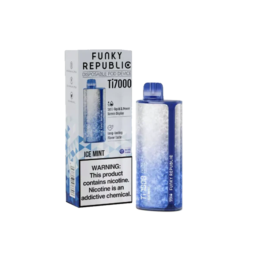 Funky Republic Ice Mint Ti7000Puff 5% 5Ct