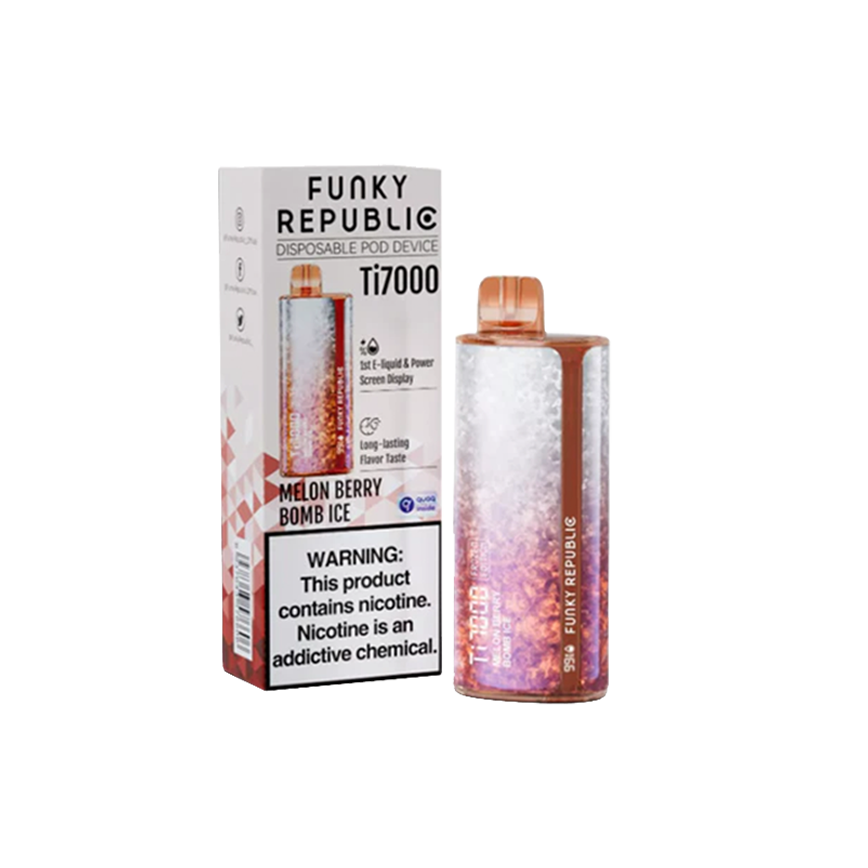 Funky Republic Melon Berry Bomb Ice Ti7000Puff 5% 5Ct