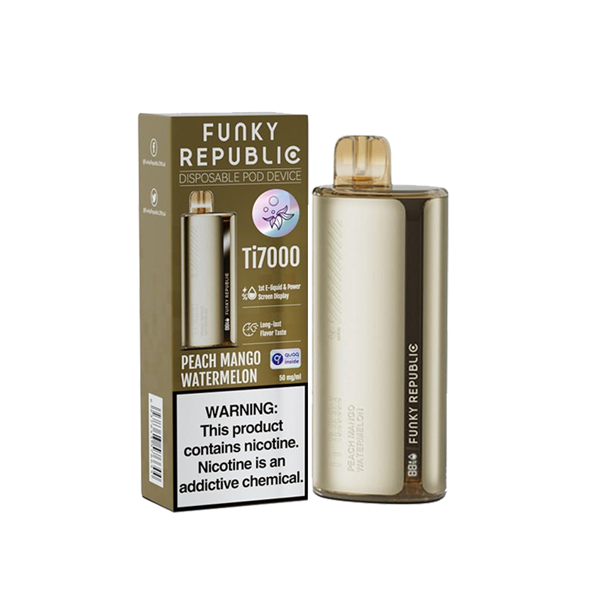 Funky Republic Peach Mango Watermelon Ti7000Puff 5% 5Ct